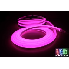 Світлодіодний гнучкий неон 12V, LED NEON - 17x9мм, колір світіння - рожевий